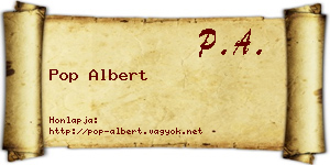 Pop Albert névjegykártya